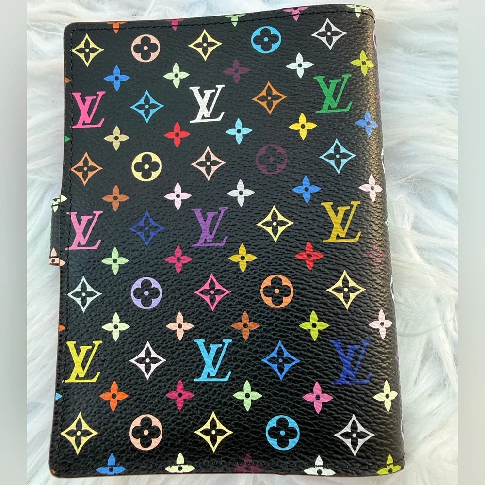 Louis Vuitton Black Monogram Multicolor Small 6-ring Agenda (Pocket size paper)
